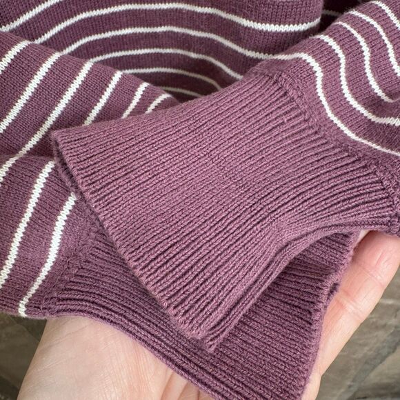 Vintage Cotton Traders Men's Maroon Striped Mock Neck Sweater 90's XL - Picture 6 of 6